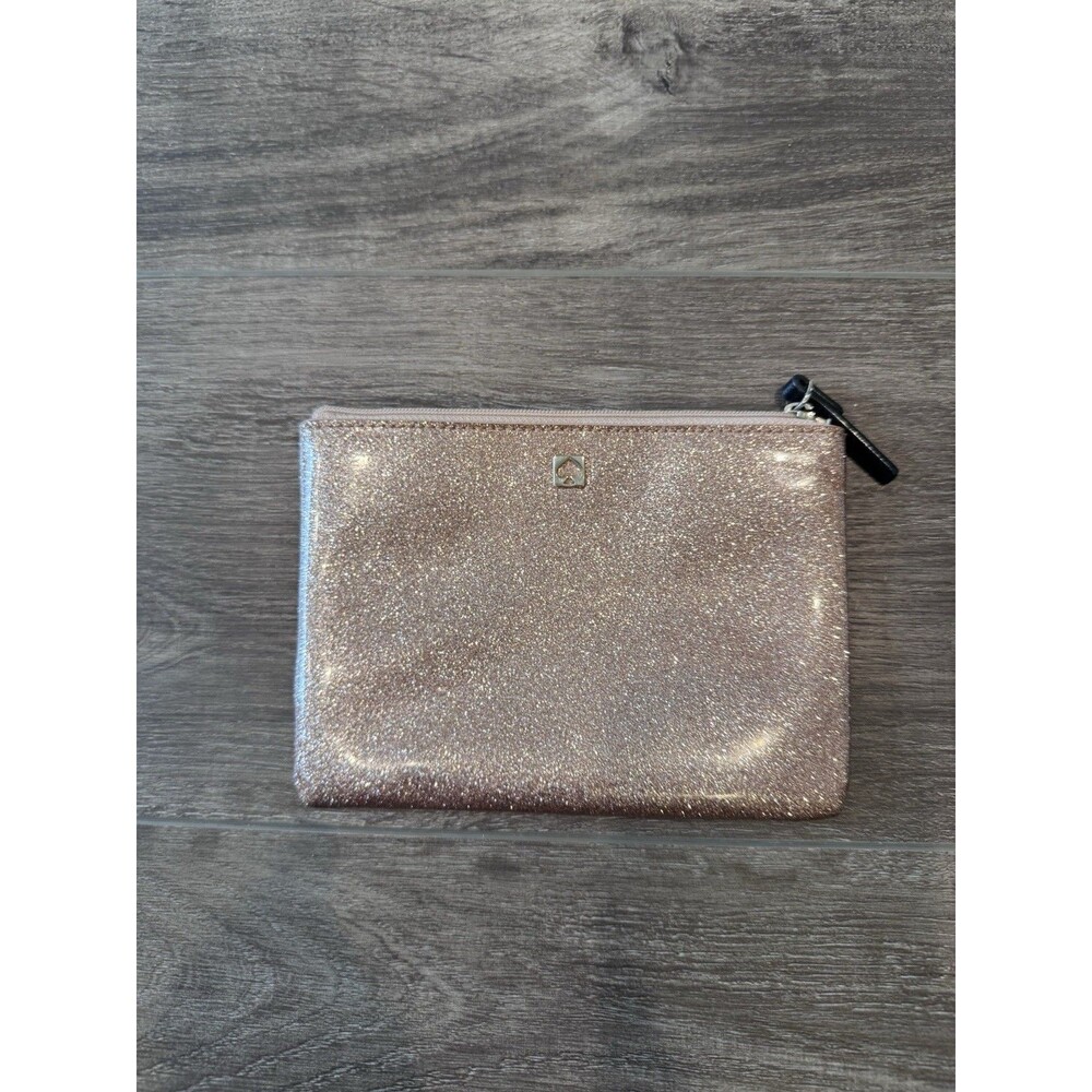 Kate Spade New York Coin Purse, Rose Gold Glitter, No Noted Issues
